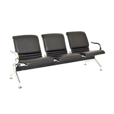 BUTACA DE ESPERA NEGRO 3 CUERPOS-TANDEM AEROPUERTO FULL TAPIZ OFIDEAS