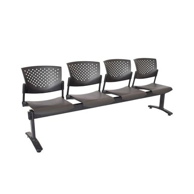 BANQUETA DE ESPERA - TANDEM BUTTERFLY 4 ASIENTOS COLOR NEGRO OFIDEAS