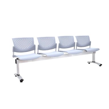 BANQUETA DE ESPERA - TANDEM BUTTERFLY 4 ASIENTOS COLOR GRIS OFIDEAS