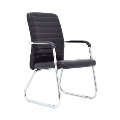 SILLA DE VISITA FIJA INTERLOCUTOR ISIS CUERINA NEGRO OFIDEAS