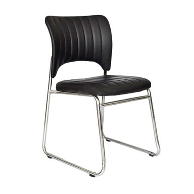 SILLA FIJA DE VISITA MODELO TRINEO ISO PU NEGRO OFIDEAS