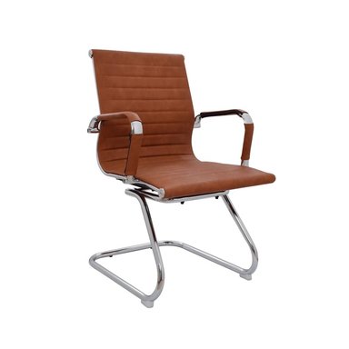 SILLA DE OFICINA FIJA INTERLOCUTORA BOSS COLOR CAMEL OFIDEAS
