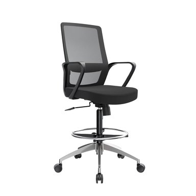 SILLA CAJERO ERGONÓMICA CON APOYABRAZOS ANDY NEGRO ALUMINIO OFIDEAS