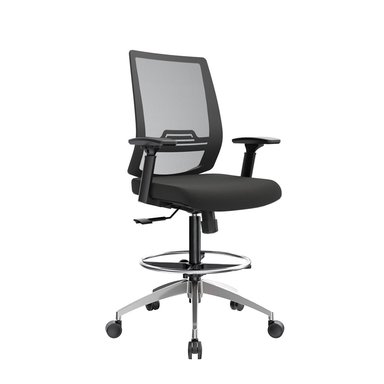 SILLA CAJERO ERGONÓMICA CON APOYABRAZOS THINK ALUMINIO NEGRO OFIDEAS