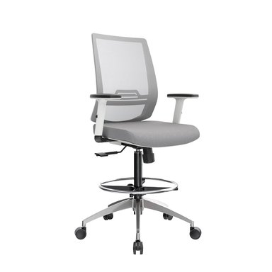 SILLA CAJERO ERGONÓMICA CON APOYABRAZOS THINK ALUMINIO GRIS OFIDEAS