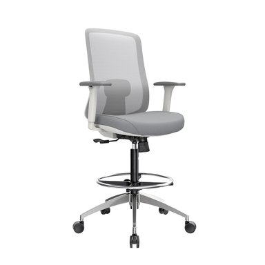 SILLA CAJERO ERGONÓMICA CON APOYABRAZOS MILANO ALUMINIO GRIS OFIDEAS