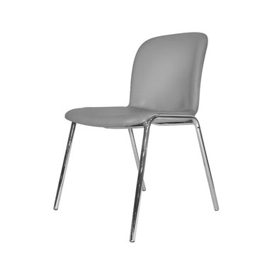 SILLA INTERLOCUTOR FIJA BARU CUERO GRIS OFIDEAS