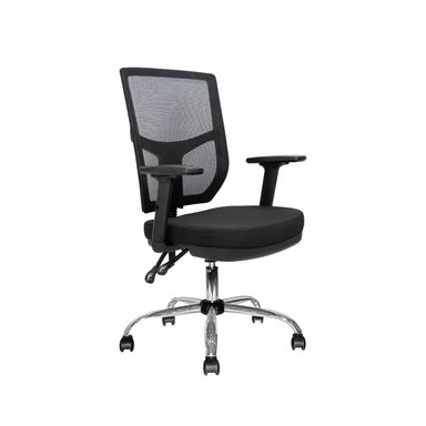 SILLA ERGONÓMICA FONE PREMIUM CROMADO NEGRO OFIDEAS