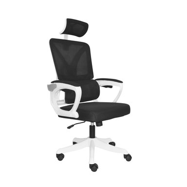 SILLA ERGONÓMICA CON CABECERO EVOX NEGRO Y BLANCO OFIDEAS
