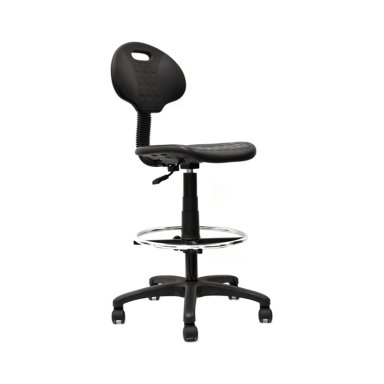 SILLA CAJERO ERGONÓMICO TWIG NEGRO BASE NYLON 1P ARO CROMADO OFIDEAS