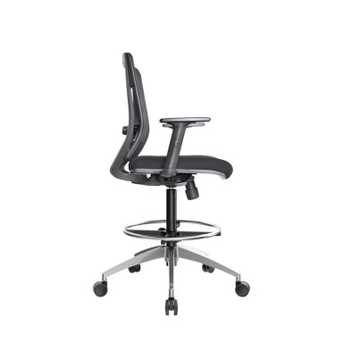SILLA CAJERO ERGONÓMICO DELPHI II NEGRO ALUMINIO ARO CROMADO  OFIDEAS - 2