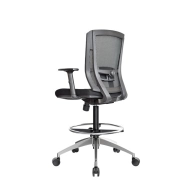 SILLA CAJERO ERGONÓMICO DELPHI II NEGRO ALUMINIO ARO CROMADO  OFIDEAS - 3