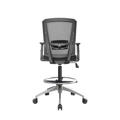 SILLA CAJERO ERGONÓMICO DELPHI II NEGRO ALUMINIO ARO CROMADO  OFIDEAS - 4