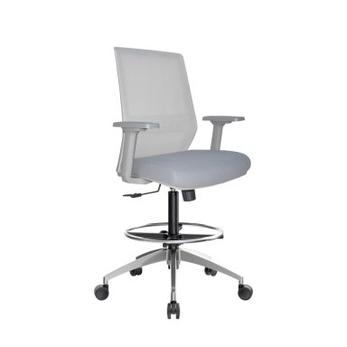 SILLA CAJERO ERGONÓMICO MUSK GRIS ALUMINIO ARO CROMADO OFIDEAS