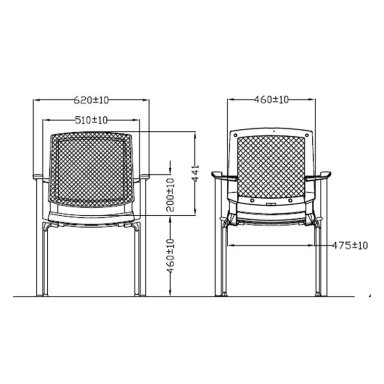 SILLA FIJA GAMA PRO COLOR NEGRO OFIDEAS - 4