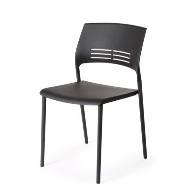 SILLA FIJA PVC NICOLE COLOR NEGRO OFIDEAS