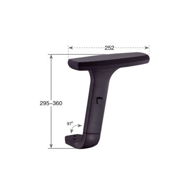 BRAZOS DE SILLA GIRATORIA REGULABLE PU - ZF (PAR) NEGRO OFIDEAS