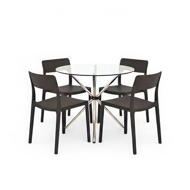 JUEGO DE COMEDOR VITTORIA NEGRO 4 ASIENTOS OFIDEAS