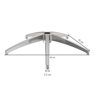 BASE ASPA ARAÑA DE SILLA GIRATORIA ALUMINIO 64 CM OFIDEAS - 3