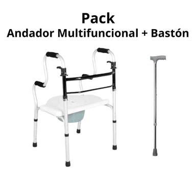 ANDADOR MULTIFUNCIONAL + BASTÓN 'SUPER PACK'