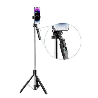 TRIPODE SELFIE STICK XO-SS15 180CM ALTURA CONTROL REMOTO ROTABLE NEGR - 1