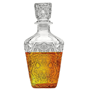 RECIPIENTE DE VINO Y LICORES VIDRIO LABRADO ELEGANTE 1000ML