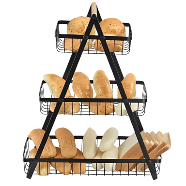 CESTA CANASTA DE METAL 3 NIVELES MULTIUSOS