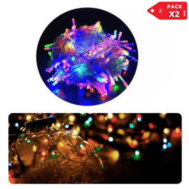 LUCES LED NAVIDEÑAS TIRA 200 MULTI PACKX2