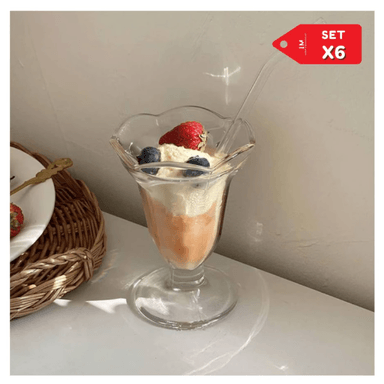 PACK 6 ACCESORIOS COCINA TRANSPARENTE COPAS VASOS VIDRIO ENSALADAS YOGURT HELADOS