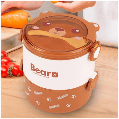 CONTENEDOR DE ALIMENTOS TAPER FIAMBRERA PORTÁTIL OSITO 2 NIVELES