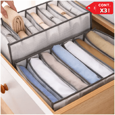 ORGANIZADOR BLANCO MULTIUSOS PANTALONES TOALLAS ROPA 7 COMPARTIMENTOS