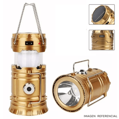 LÁMPARA LINTERNA SOLAR USB RECARGABLE PARA CAMPING