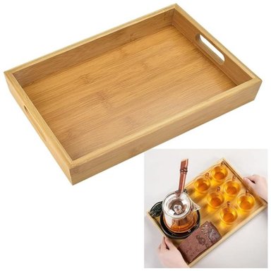 FUENTE BANDEJA TRANSPORTADOR DE ALIMENTOS BAMBÚ ELEGANTE