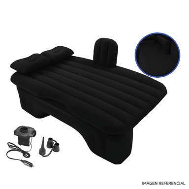 COLCHÓN CAMA INFLABLE PARA ASIENTO TRASERO AUTOMÓVIL NEGRO