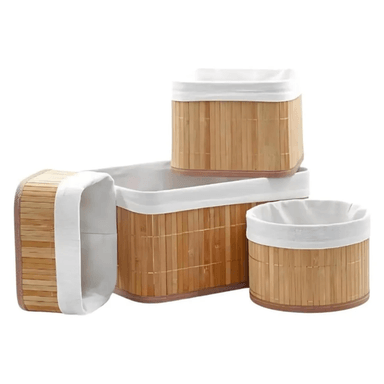 SET CANASTA CESTO ORGANIZADOR MULTIUSO BAMBÚ