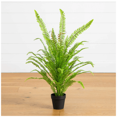 PLANTA ARTIFICIAL HELECHO CON MACETERO DECORATIVO - 3