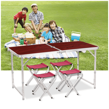 MESA PLEGABLE PARA PICNIC CAMPING PORTÁTIL CON 4 SILLAS