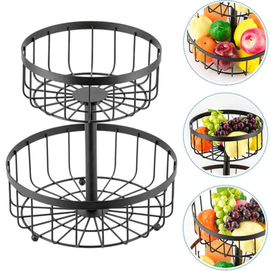 CESTA CANASTA FRUTERO 2 NIVELES MULTIUSOS