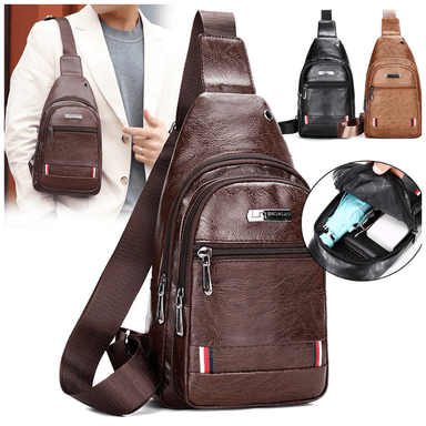 MOCHILA MORRAL BANDOLERA RIÑONERA DE CUERO PU ACCESORIO PARA HOMBRE