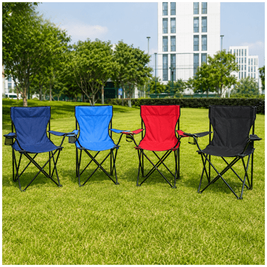 SILLA PLEGABLE CAMPING PORTÁTIL CON PORTAVASO - 2