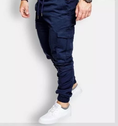 PANTALON JOGGER CARGO AZUL - 1