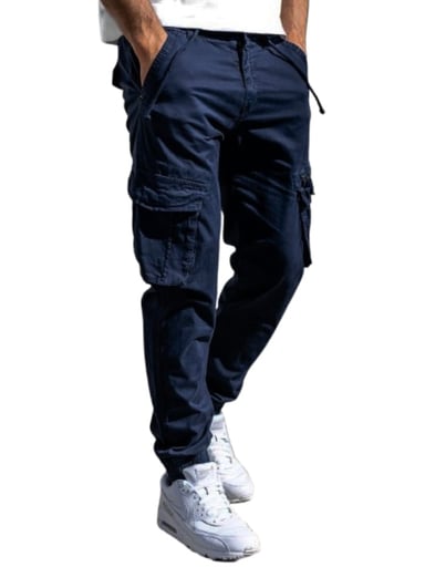 PANTALON JOGGER CARGO AZUL - 3
