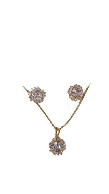 JUEGO ARETE COLLAR INOXIDABLE BISUTERÍA ACERO