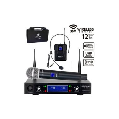 MICROFONO INALAMBRICO PROFESIONAL BATBLACK BT-E168 UHF MIXTO