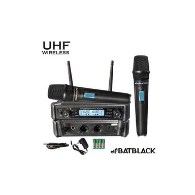 MICRÓFONO INALÁMBRICO BATBLACK BT-M40 PROFESIONAL UHF FRECUENCIA VARIABLE
