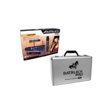 MICRÓFONO INALÁMBRICO BATBLACK BT-M43 PRO PROFESIONAL UHF DOBLE -NEGRO - 2