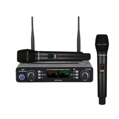 MICROFONO INALAMBRICO PROFESIONAL DOBLE UHF BATBLACK BT-U420