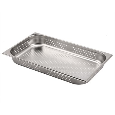 PACK 6 BANDEJAS FRITECSA 811-2P ACERO INOXIDABLE FUENTE BANDEJA PERFORADA 1/1 INOX GASTRONORM EU 53 X 32.5 X 6.5 CM