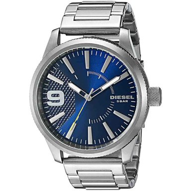 RELOJ DIESEL HOMBRE ANÁLOGO DZ1763 RASP PLATEADO AZUL