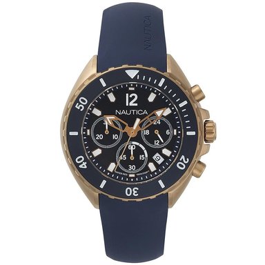 RELOJ NAUTICA HOMBRE NAPNWP007 NWP CRONÓMETRO CORREA BRONCE AZUL SILICONA